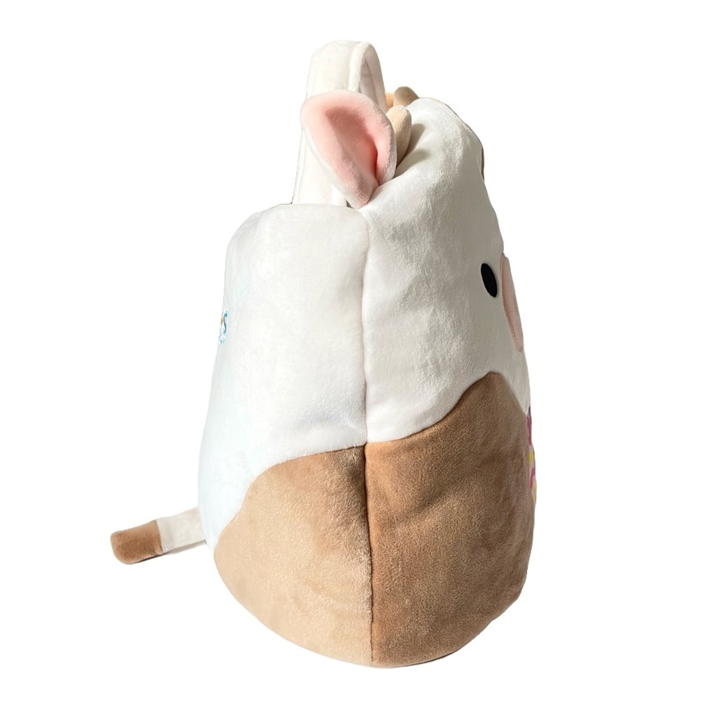 Squishmallow Winking White & Brown Cow Easter Basket, 11.5 inch tall - Picture 5 of 9